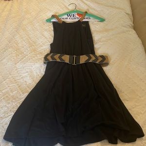 Black dress with belt